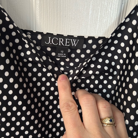 J. Crew Black and White Polka Dot Slip Midi Dress - Picture 4 of 6